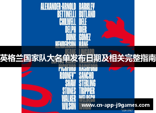 英格兰国家队大名单发布日期及相关完整指南 英格兰国家队大名单发布日期及相关完整指南
